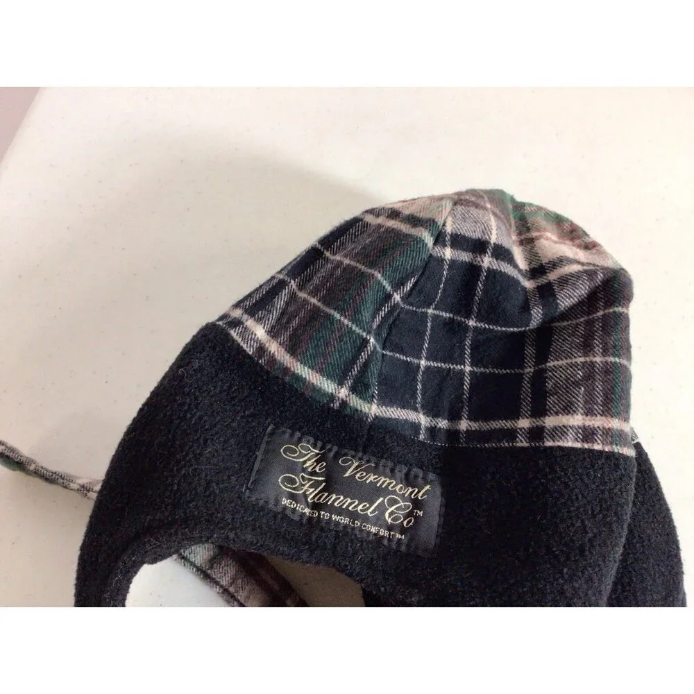 Vermont Flannel Company Plaid Winter Hat Beanie Kids Youth Medium